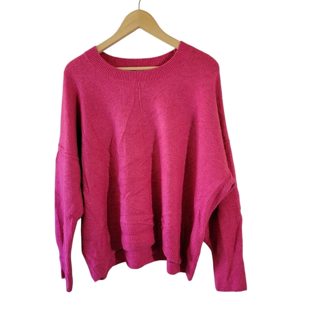 VINCE CAMUTO Women's Pink Pullover Sweater Sz XXL Crewneck High-Low Valentine